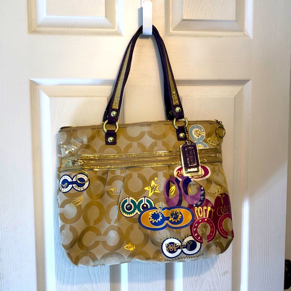Vintage Coach Poppy Monogram Tote